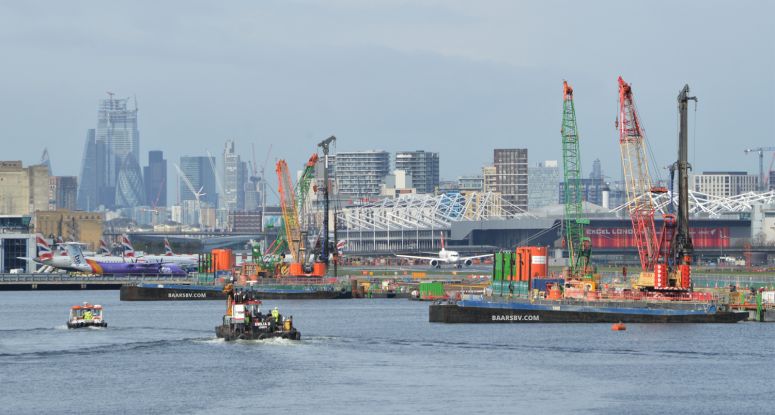 Tideway Thames Tunneling project hopper barges Baars