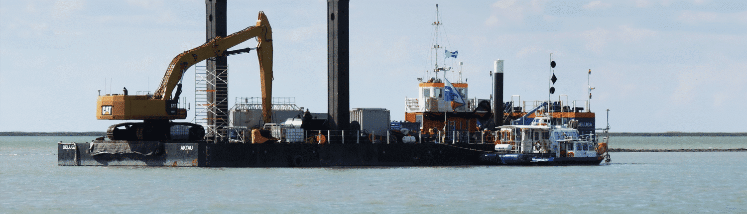Modular barges for drilling and dredging work