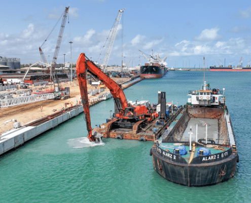 Shannon modular backhoe pontoon Baars Benin