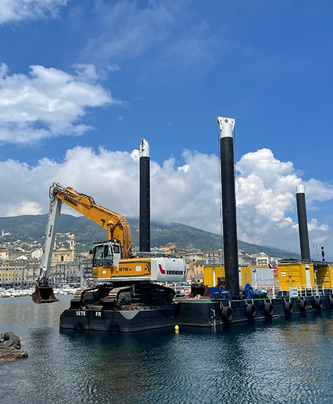 Backhoe modular 8' pontoon custom made 480x583