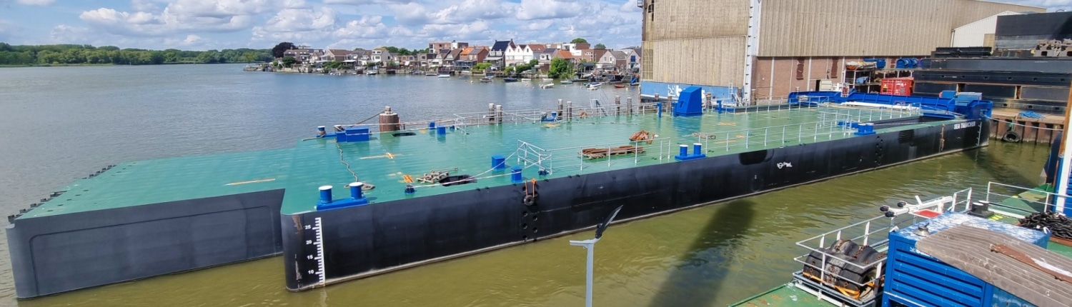 Sea Trencher monopontoon under construction almost ready